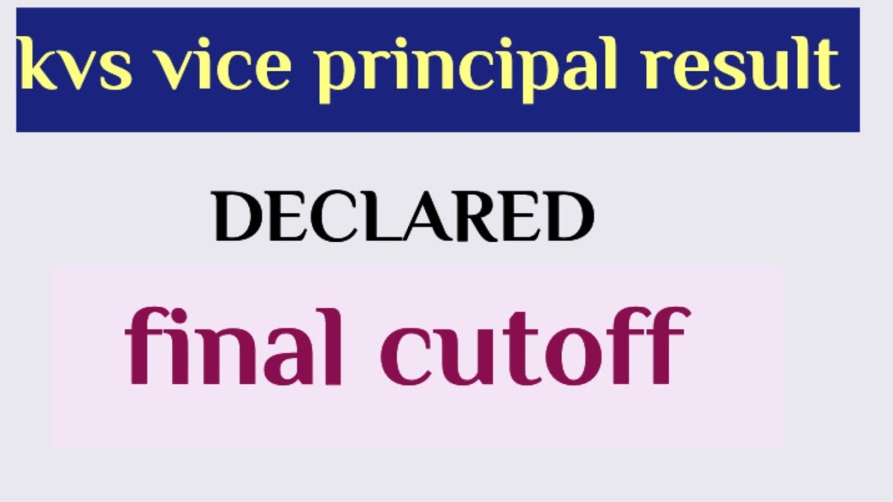 kvs vice principal result | kvs vp principal | kvs result | kvs pgt result| kvs tgt result|