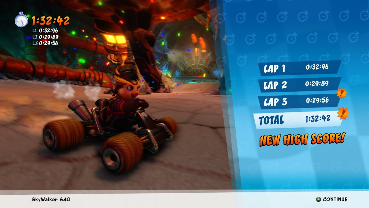(Xbox WR) CTR:NF Deep sea driving 1:32:42 + 32:83 SL + 29:56 lap in course