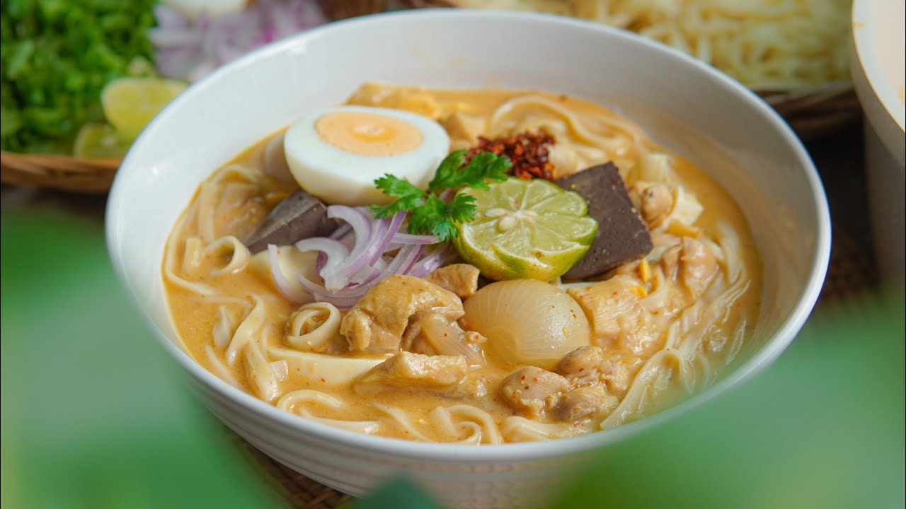 အုန်းနို့ခေါက်ဆွဲ ပြုလုပ်နည်း…👩🏻‍🍳🍜