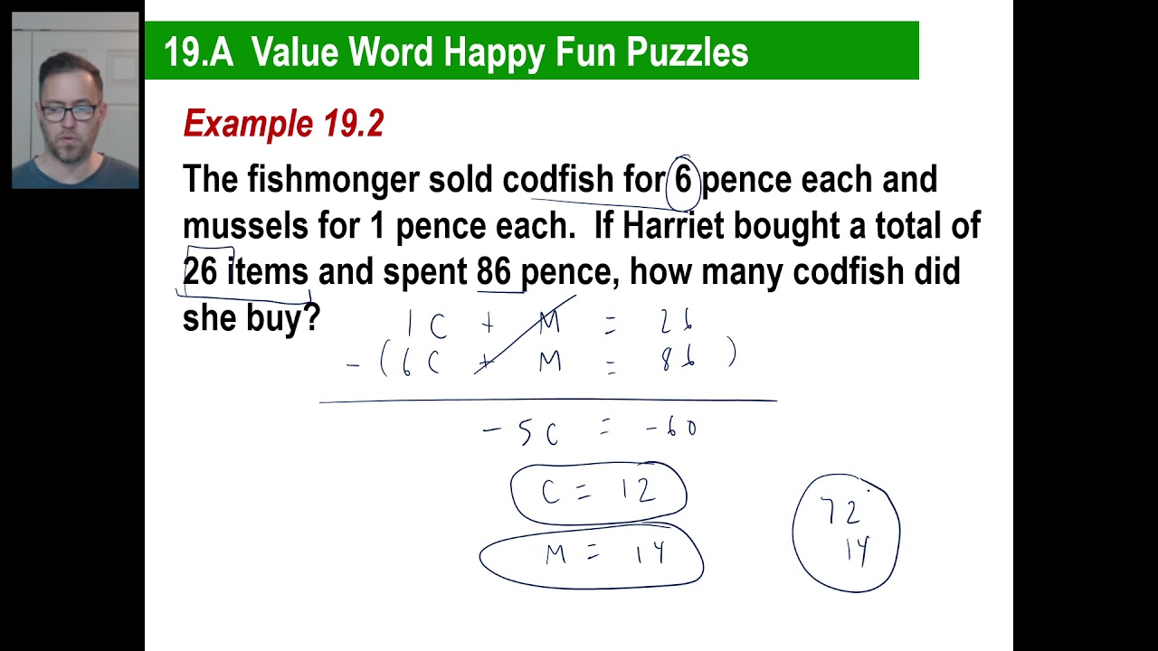 Saxon Math - Algebra 2: 3rd Edition (Lesson 19 - Value Word Problems, AA Means AAA)