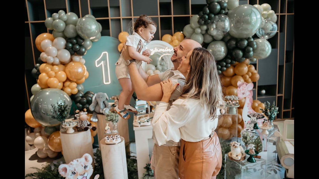1 Ano do Benjamin | Festa Infantil Tema Safari 🦁🌿 | Sencess Studio