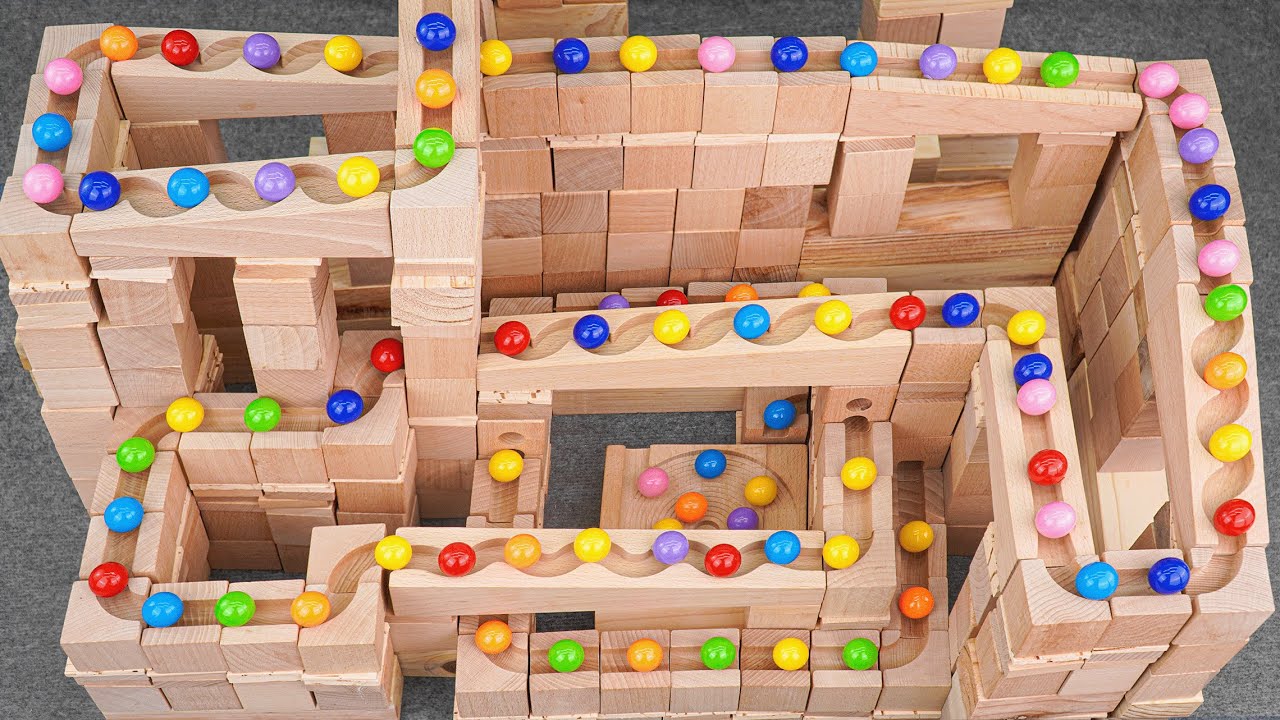 Marble Run Race ☆ HABA Slope + Cuboro + Bornelund Quadrilla + Transparent pipe