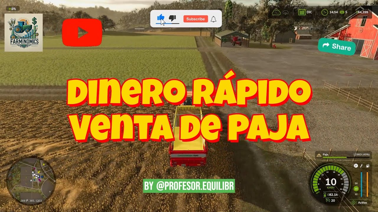 💸🌾🚜 #dinerorápido Venta de Paja en #farmingsimulator25 💸🌾🚜
