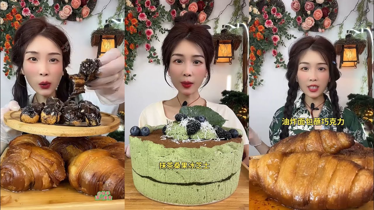 【ASMR】【MUKBANG】 巧克力甜品 CHOCOLATE LAVA BREAD CAKES| LOVE ASMR •JENNIE | 食べる #咀嚼音 #asmr #mukbang