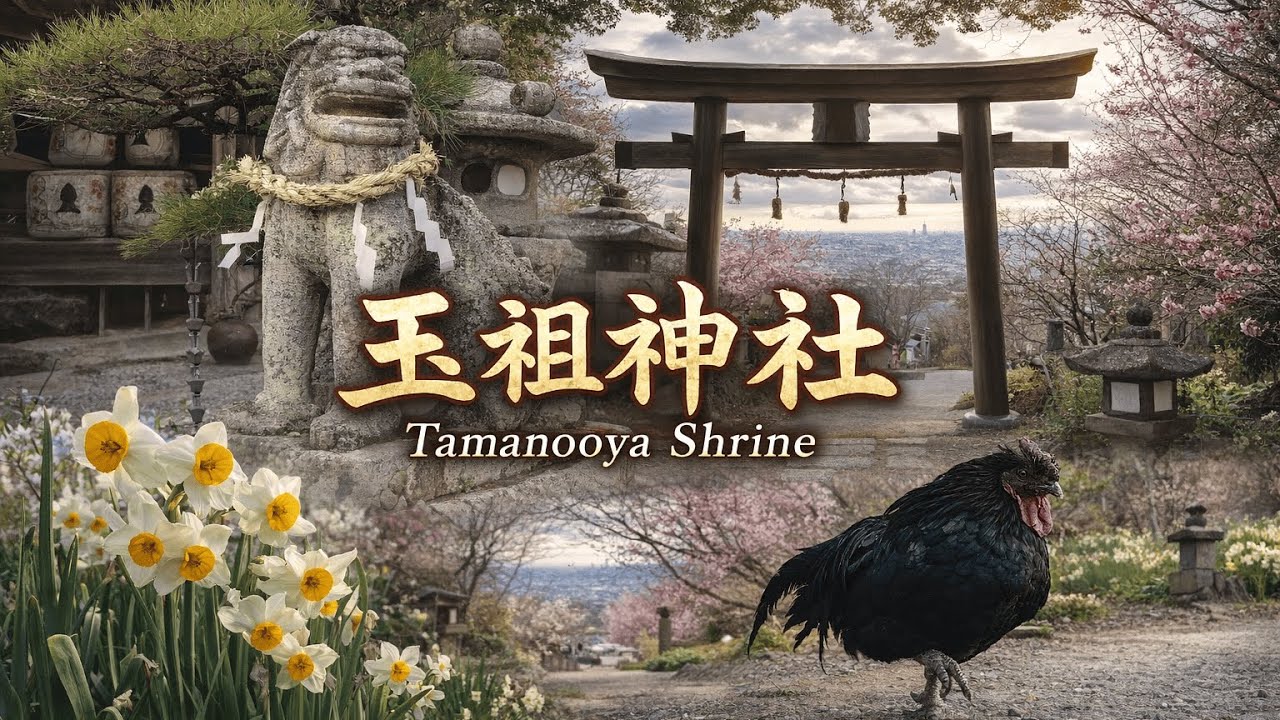 【大阪】玉祖神社(たまのおやじんじゃ)の水仙と梅の花 Daffodils & Plum Blossoms at Tamanooya Shrine | Osaka, Japan (2026)