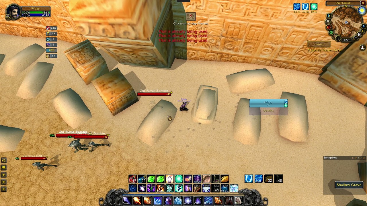 Classic WoW Mage Level 44+ Solo ZF/GY