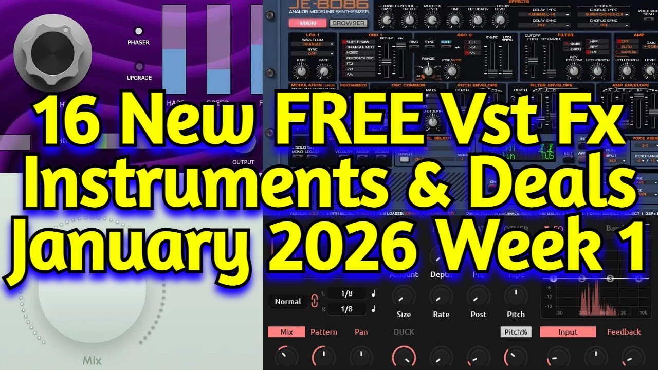 16 Best New FREE Effect Plugins, Vst Instruments & Audio Plugin Deals - JANUARY 2026 Week 1