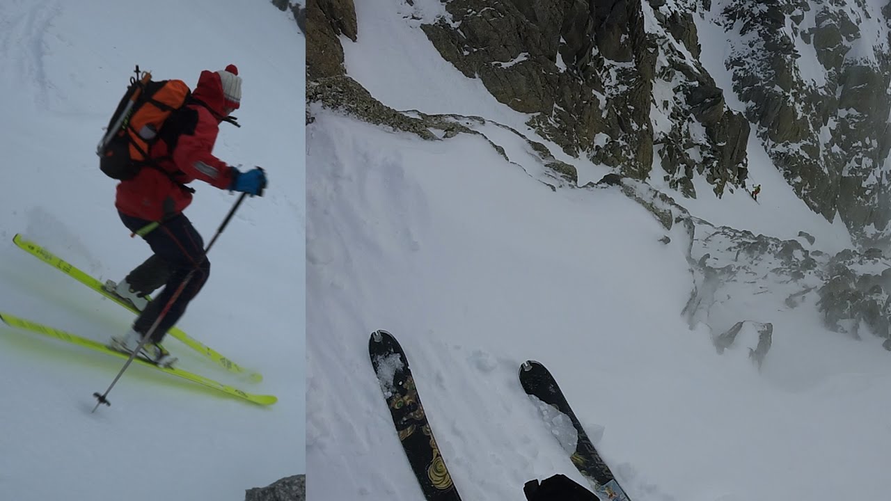 Glacier d'Argentière Couloir des Améthystes Chamonix Mont-Blanc ski de randonnée pente raide