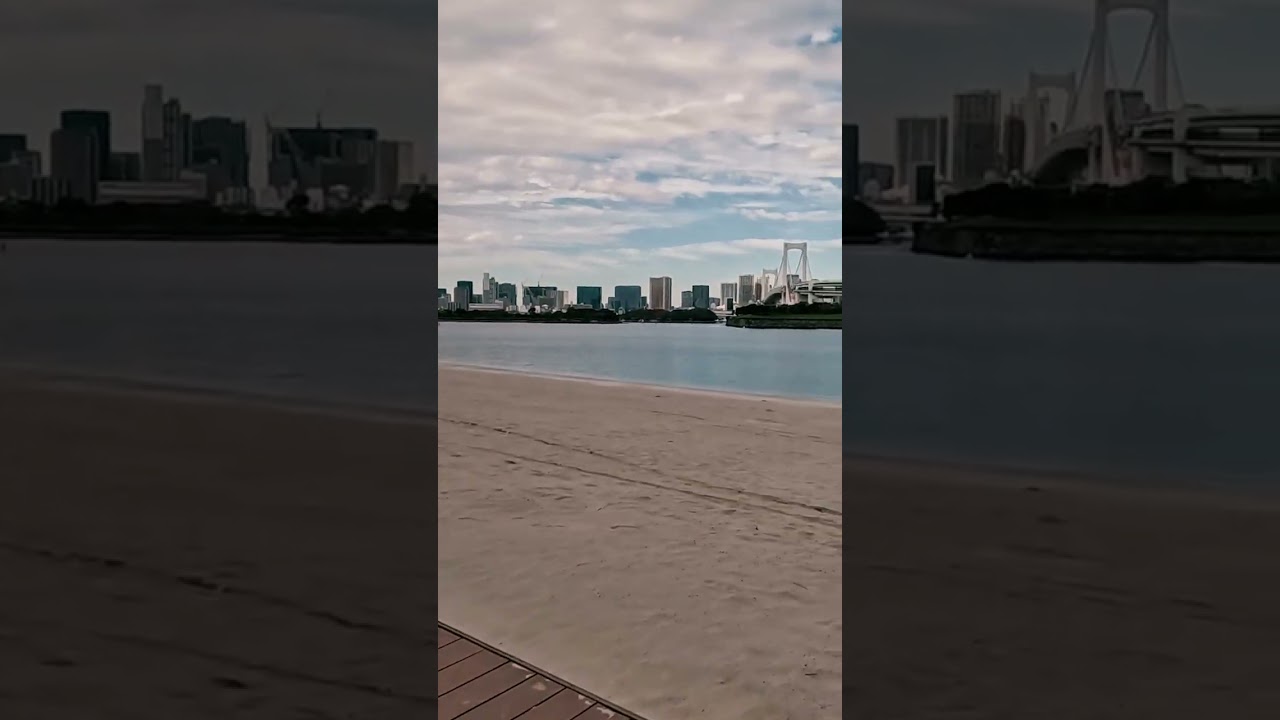 Relaxing Walk in Tokyo: Morning Coffee & Ocean Views at Odaiba Beach 