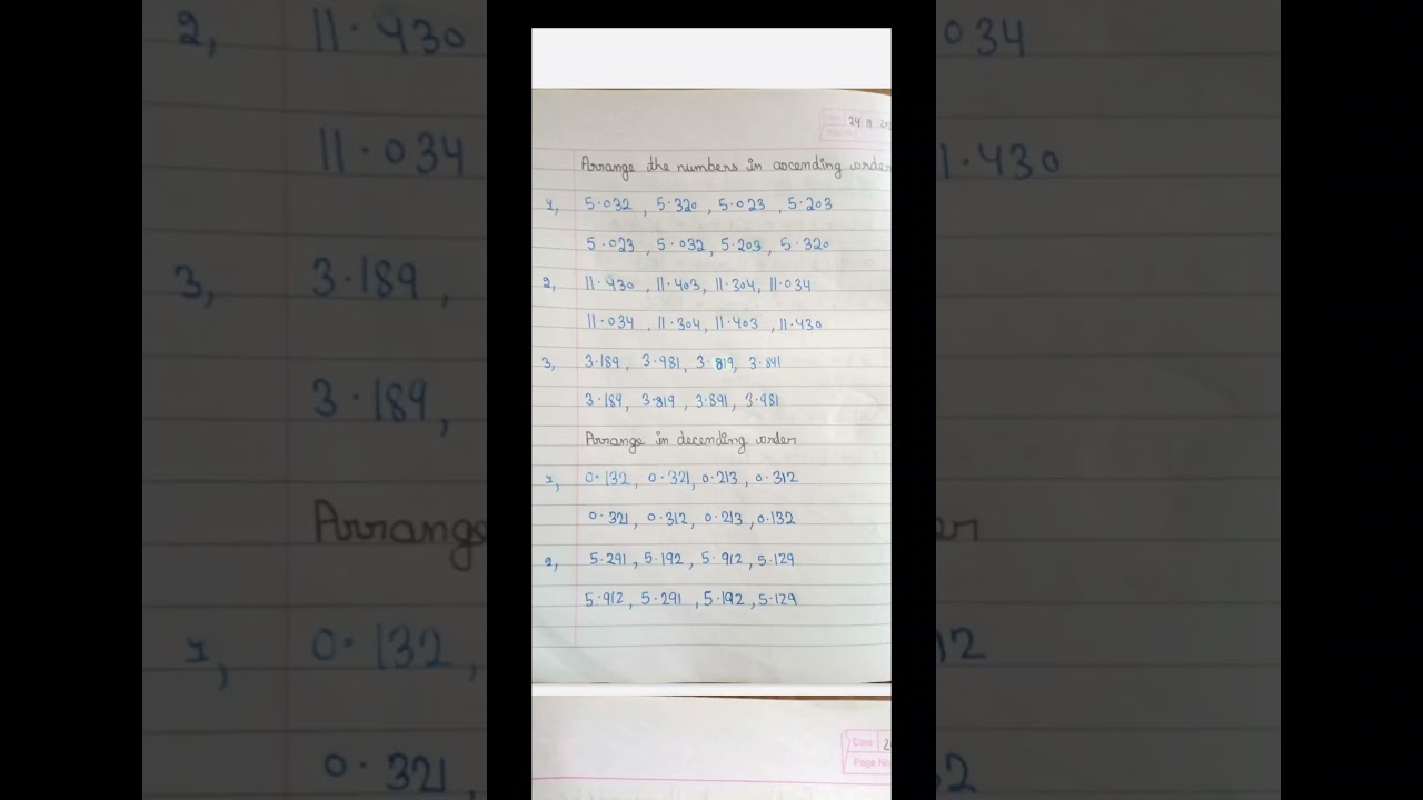 arrange the numbers in ascending and descending order/#shorts