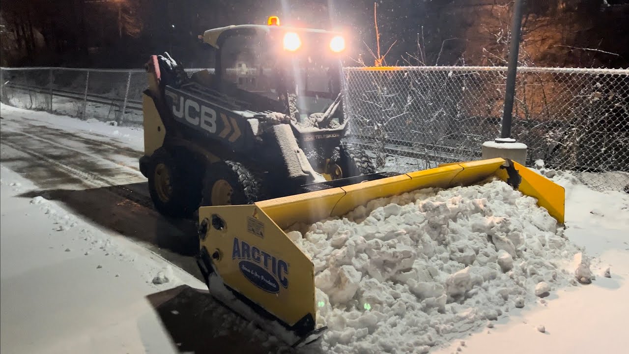 How to snowplow with skid steer