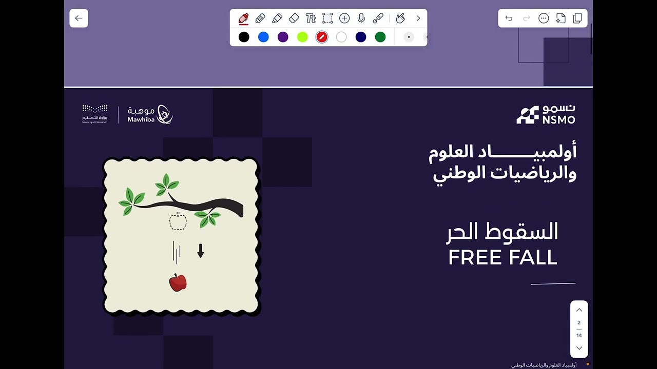 أولمبياد نسمو -تخصص الفيزياء الدرس الثالث عشر السقوط الحر