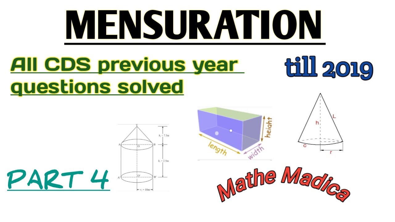 MENSURATION PART 4 I with all CDS previous year questions covered