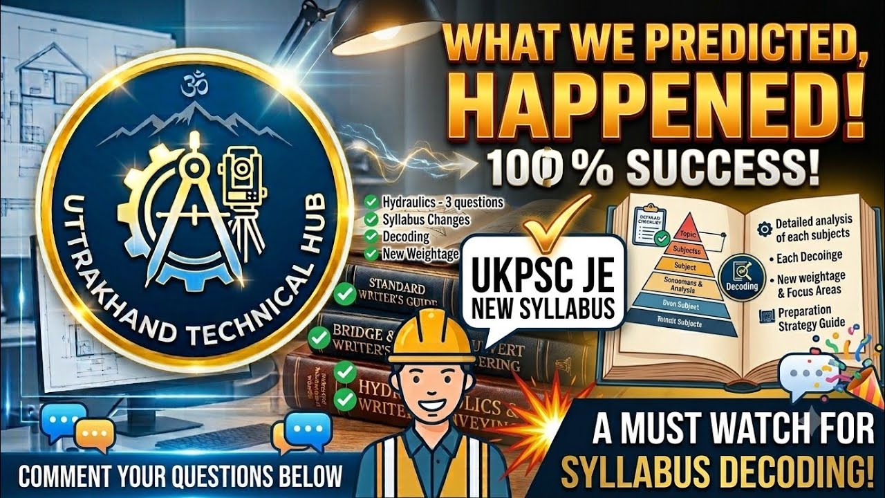 UKPSC JE Syllabus out . 