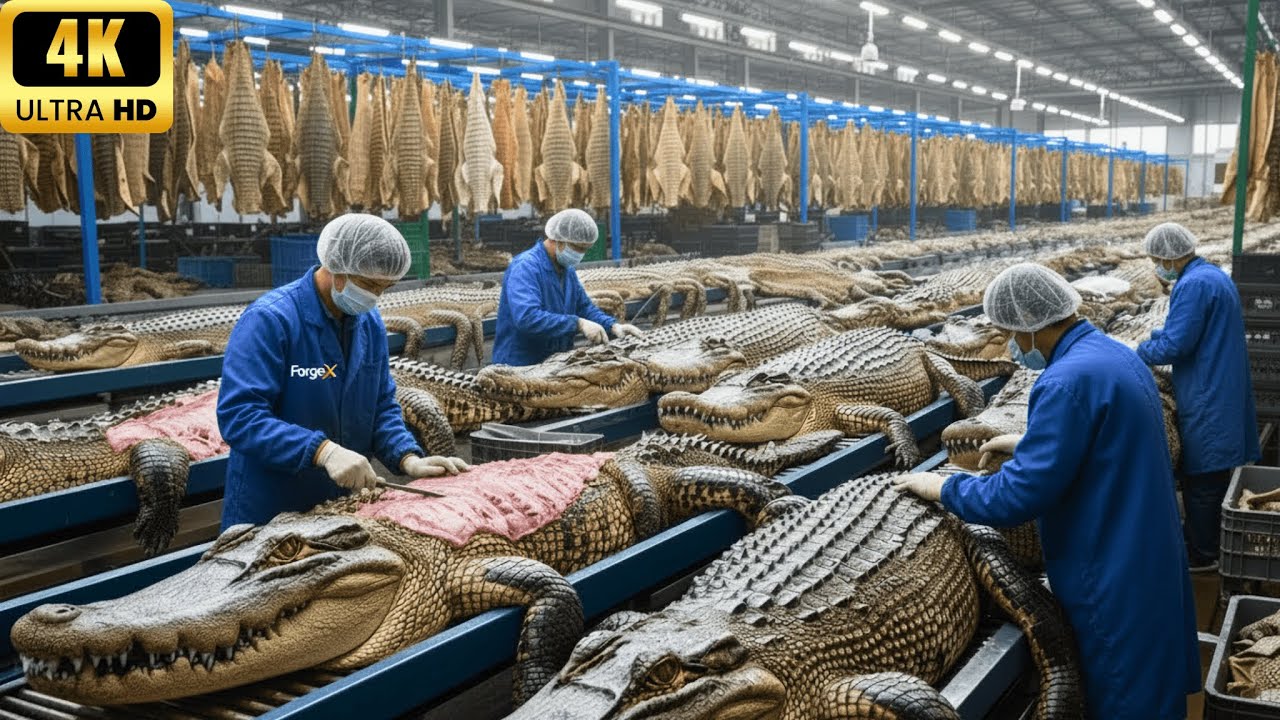 ПОЛНЫЙ ПРОЦЕСС | Внутри фабрики крокодиловой кожи – от крокодила к роскошной моде
