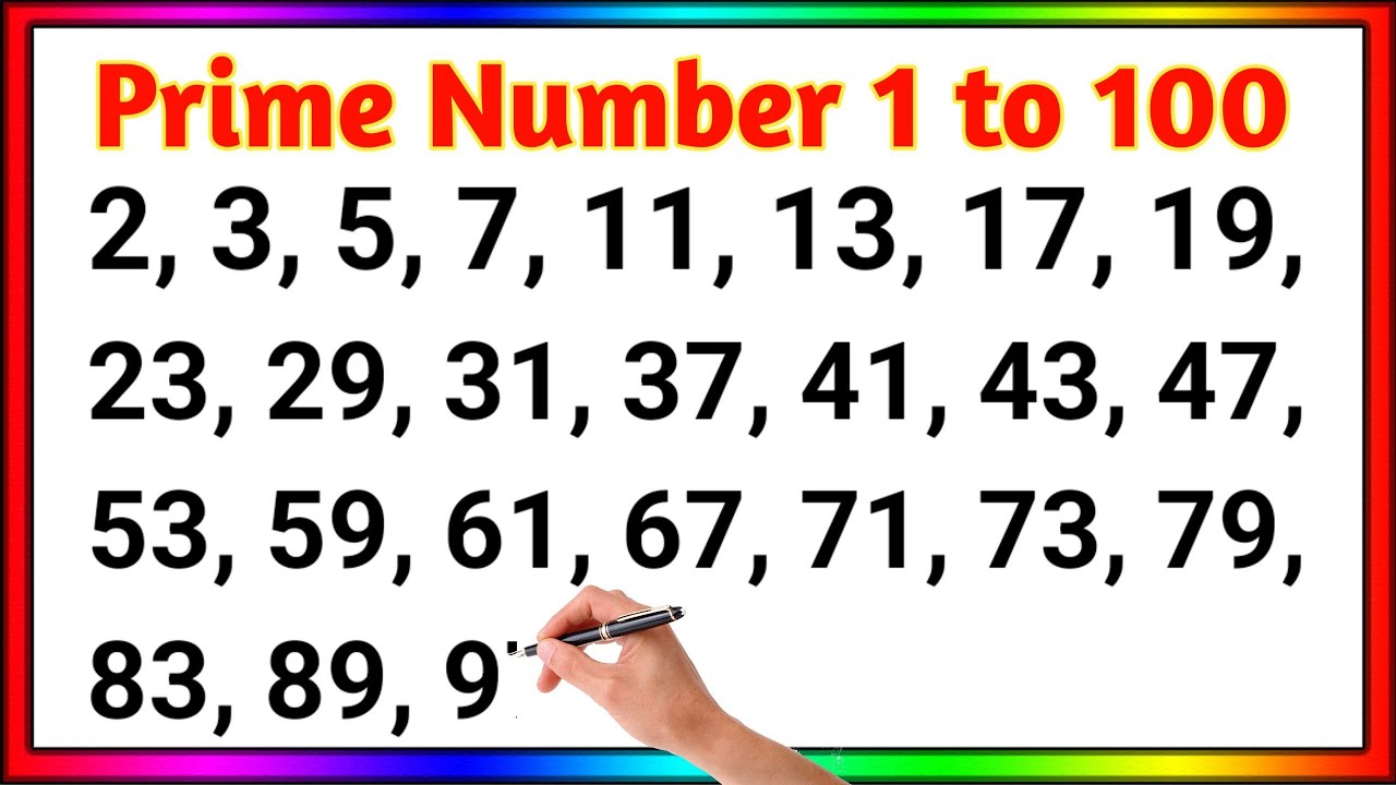 Prime Numbers Between 1 and 100 || Prime Numbers 1 to 100 || 1 to 100 prime Numbers