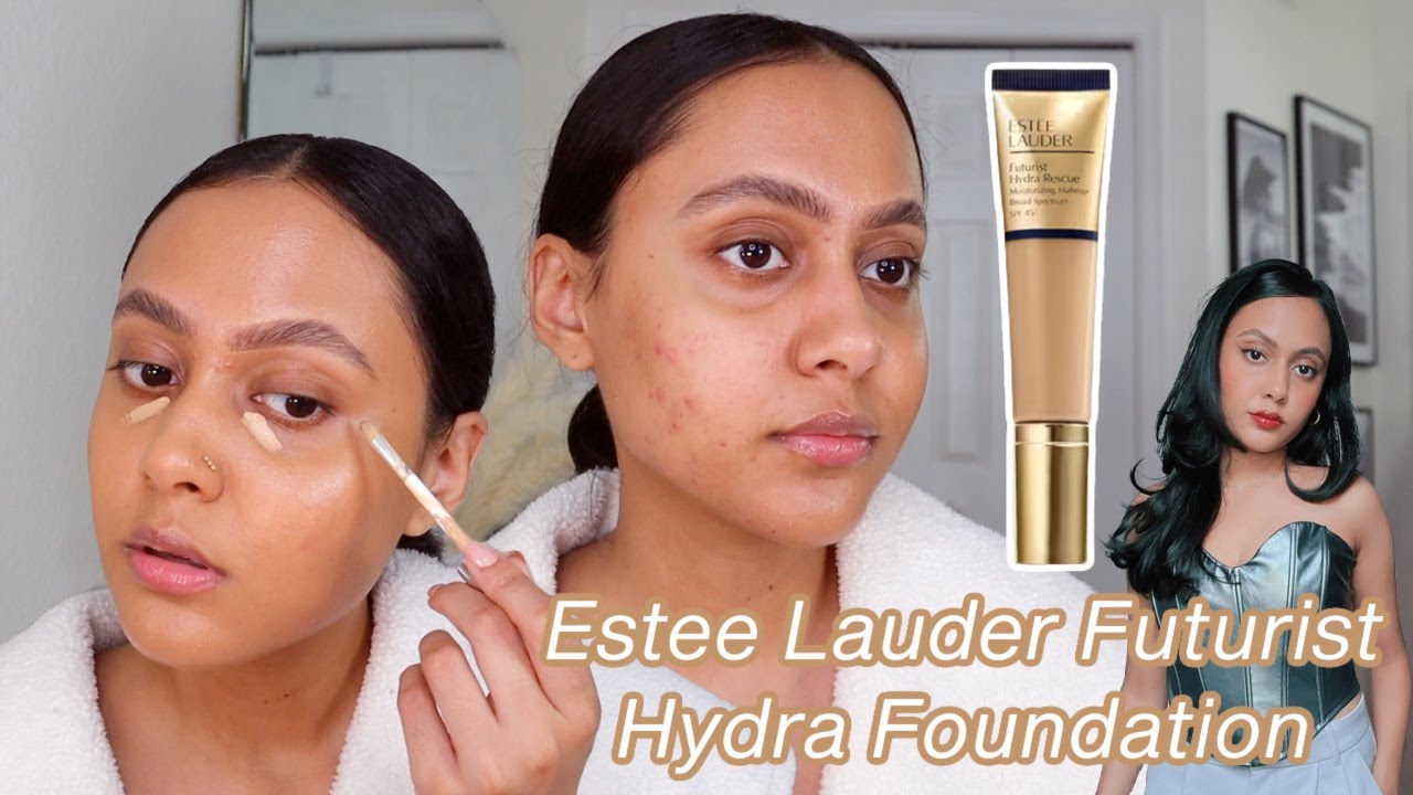 Демонстрация тонального крема Estee Lauder Futurist Hydra Rescue Foundation + обзор | для проблем...