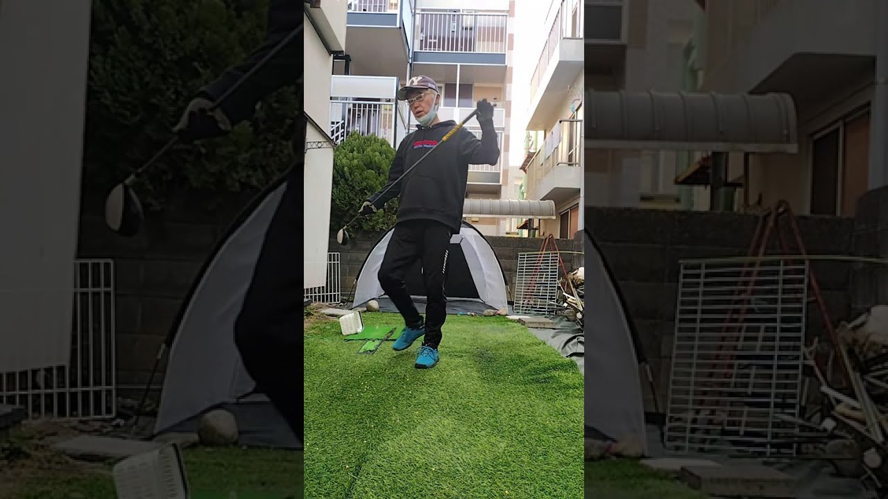 早朝ゴルフ練習