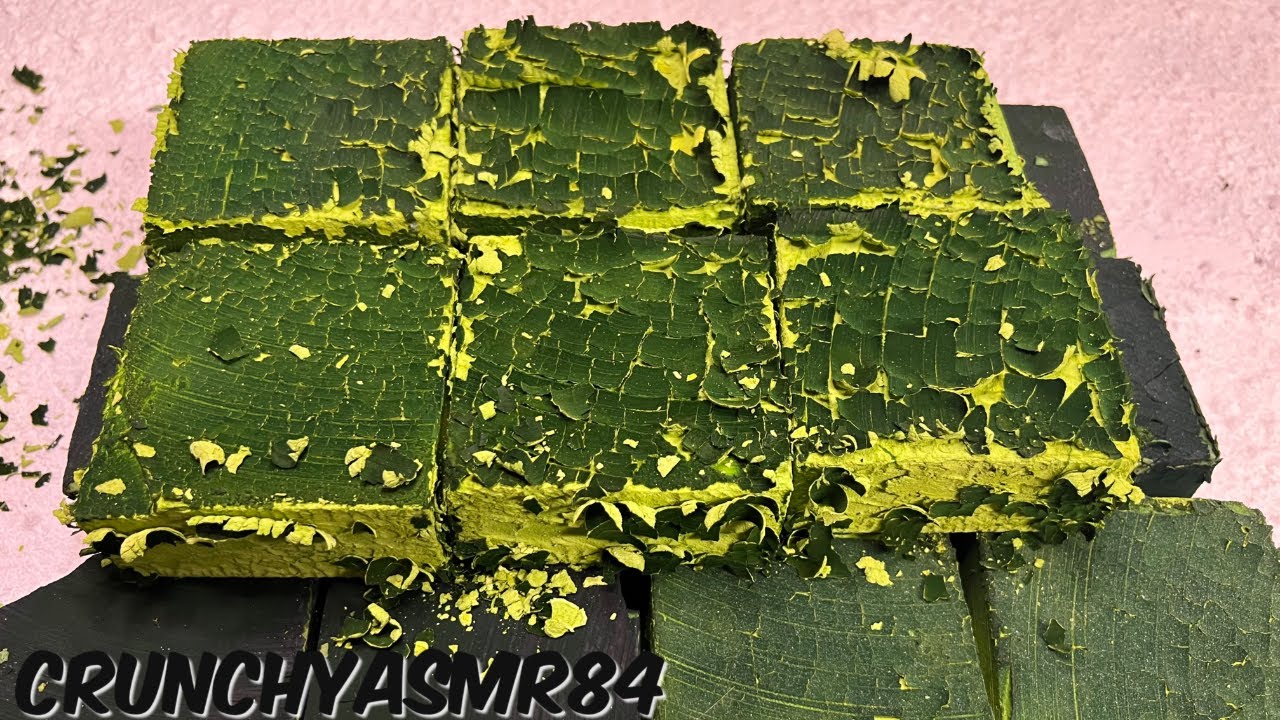 Sea Moss Dyed Green Flakey Chalk Blocks | Oddly Satisfying | ASMR 