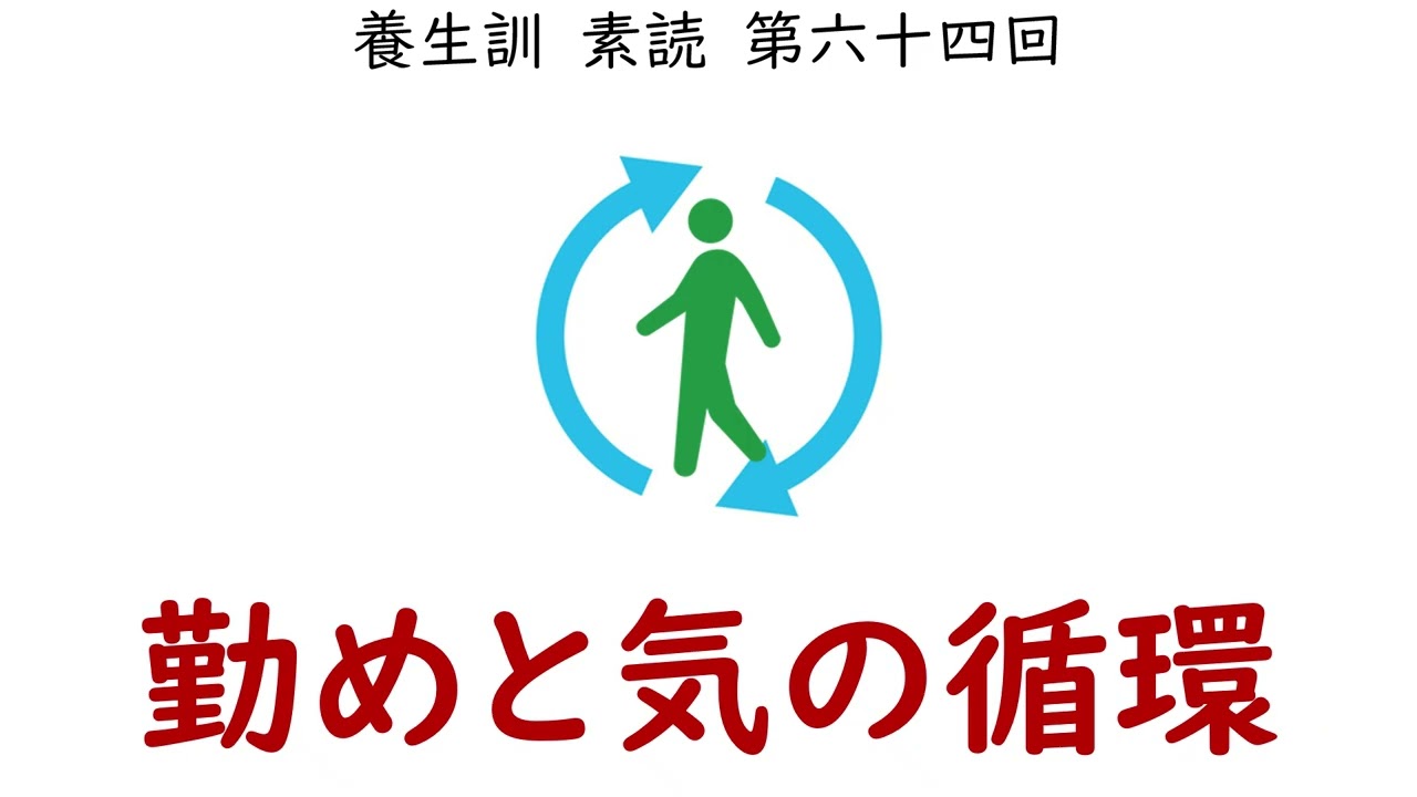 2026.02.23 養生訓素読64 勤めと気の循環