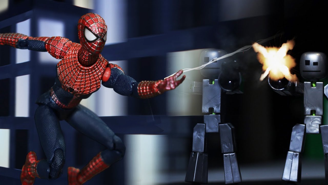 STIKBOT + SPIDERMAN Stop Motion: Rise of the Metalbots #Stikbot