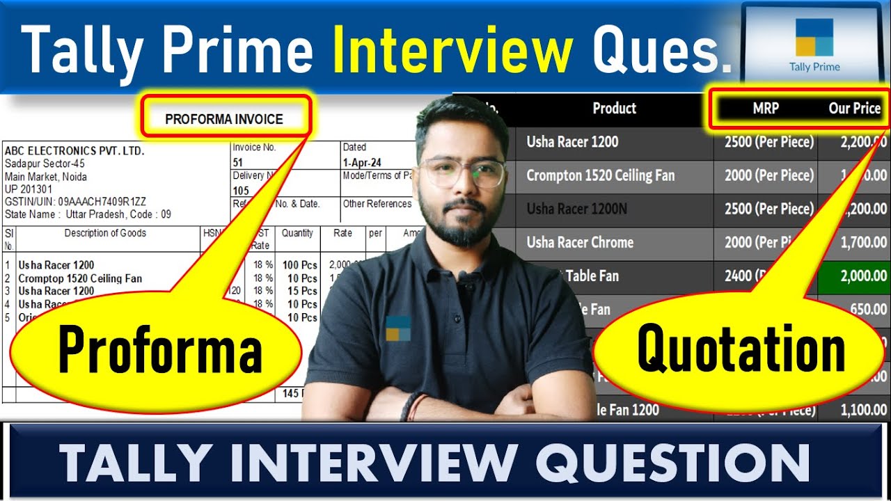 Tally Prime - Quotation vs Proforma Invoice | Tally Prime Interview #tallyprime