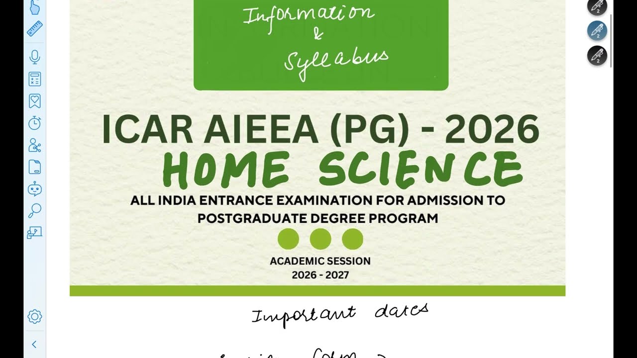 Important dates and syllabus for ICAR PG home science/community science ￼.