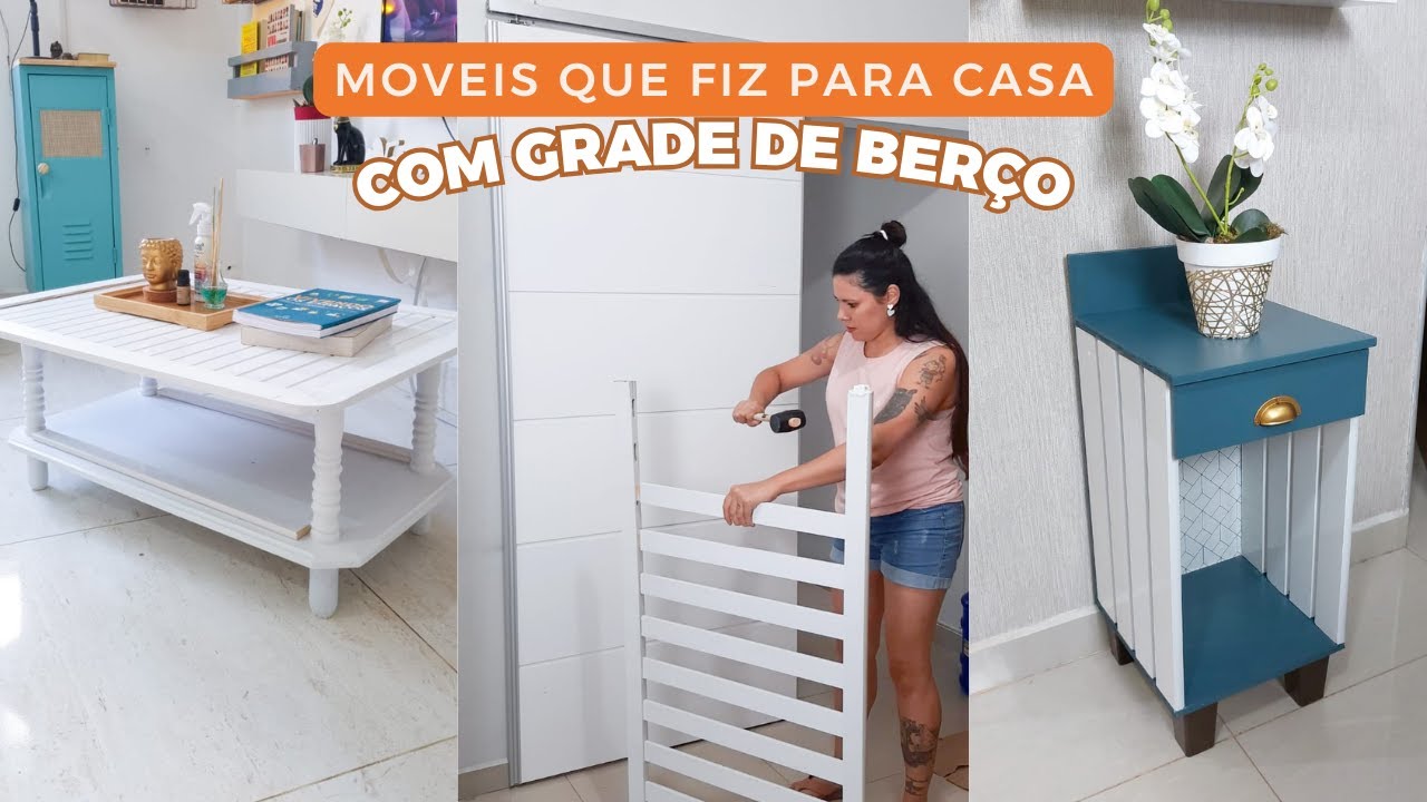 3 ideias de moveis que fiz usando grade de berço! DECORAÇÃO BAIXO CUSTO!
