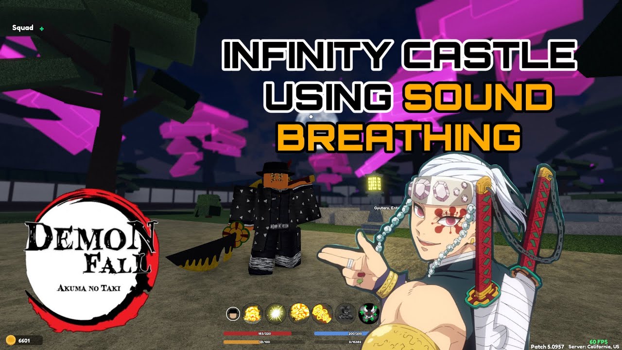 INFINITY CASTLE SOLO USING SOUND BREATHING | DemonFall