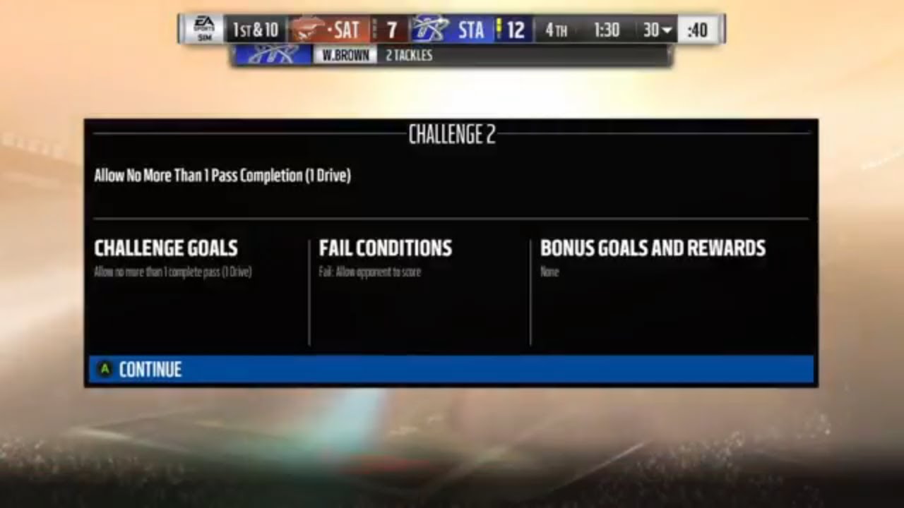 Madden 18 Ultimate Team Week 5 Heroic Boss Battle Challenge 2 Allow No More Then 1 Complete Pass