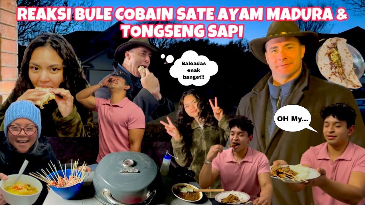 KOCAK!! PERTAMA KALI BULE COBAIN SATE AYAM MADURA PLUS TONGSENG SERU & BIKIN NGAKAK
