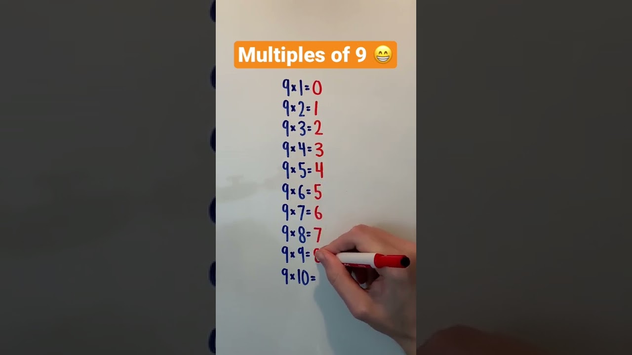 Multiples of 9 😁 #Shorts #math #maths #mathematics #education #learn