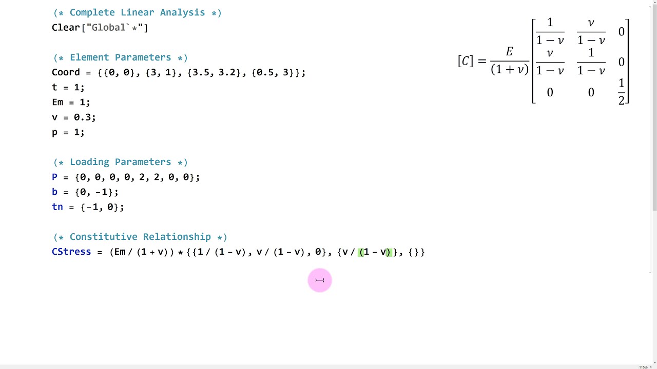 Finite Element Method - Example | Complete Linear Analysis in Mathematica