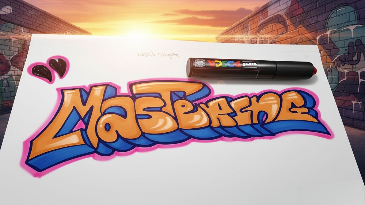 How to Draw Graffiti Word “MASTERING” – Step by Step for Beginners