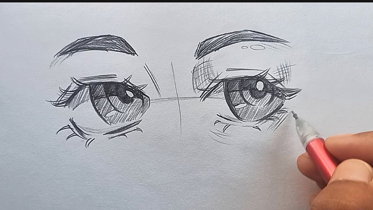 How to draw eyes like this!!.. || step-by-step tutorial || easy sketch..!!