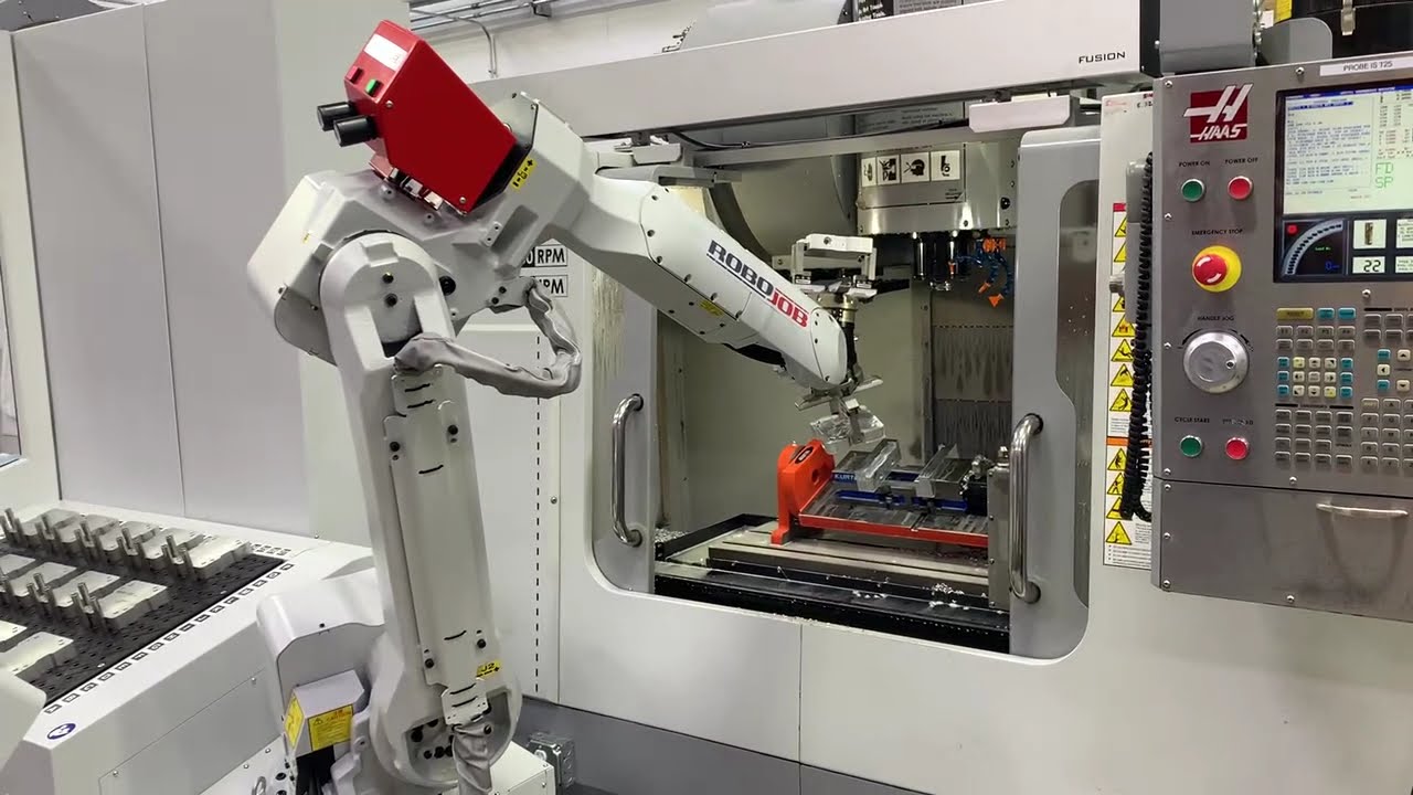 VID-5 OPS Series CNC Mill Automation | Haas VF-2SS | Mill-Assist Machine-tending robot | RoboJob-USA
