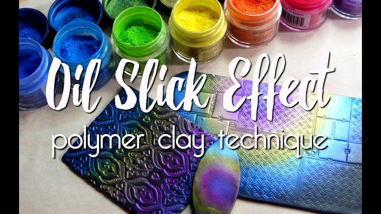 Effet Iridescent Oil Slick sur pâte polymère