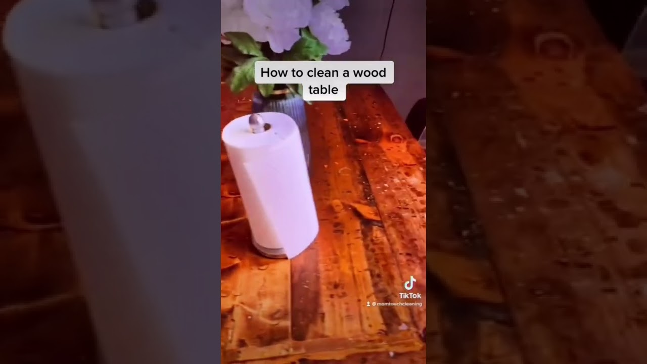 How to clean a wood table with Murphy oil soap.