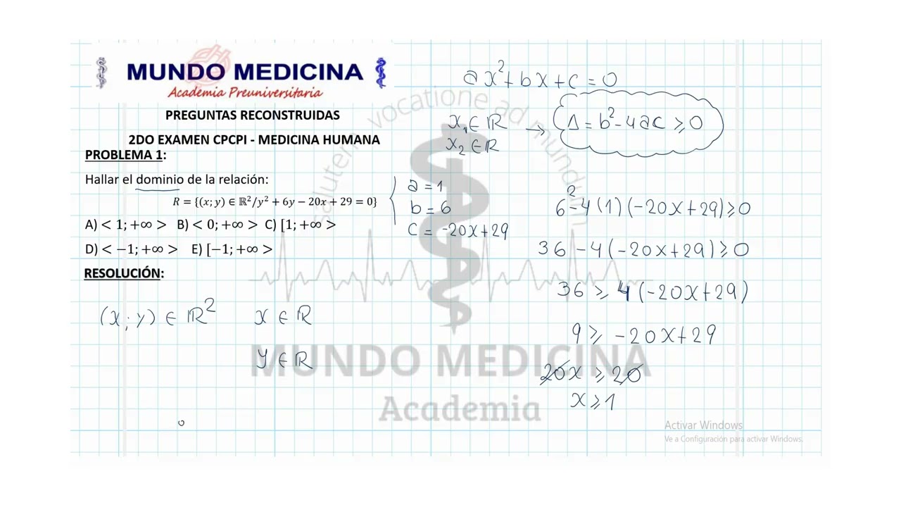 RESOLUCIÓN PREGUNTAS 2DO EXAMEN CPCPI - UAC (ÁREA B) - MATEMÁTICA GENERAL