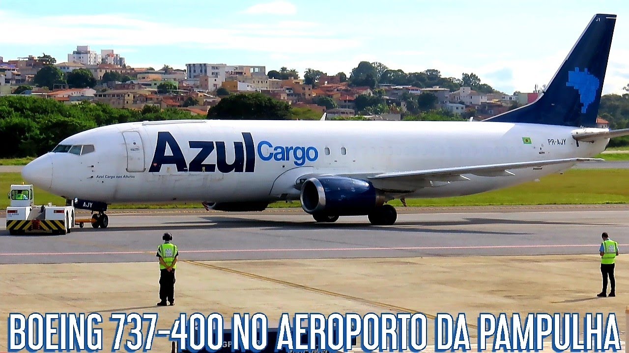 AZUL CARGO: DECOLAGEM BOEING 737-400 (PR-AJY) NO AEROPORTO DA PAMPULHA