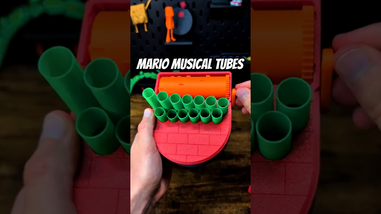 3D Printed Super Mario Theme Music Box with Mechanical Roller