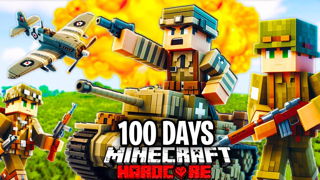 I Survived 100 Days in a WAR in Minecraft Hardcore!