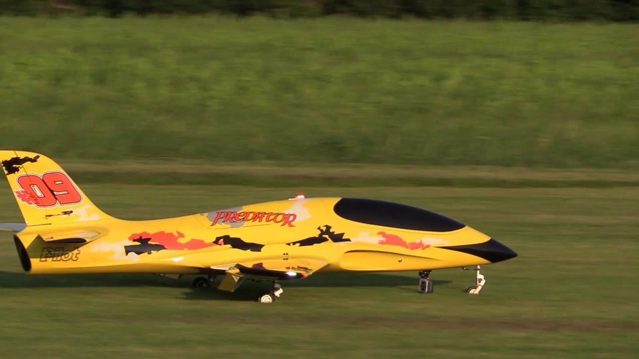 PilotRC Predator Jet on Short Grass Field