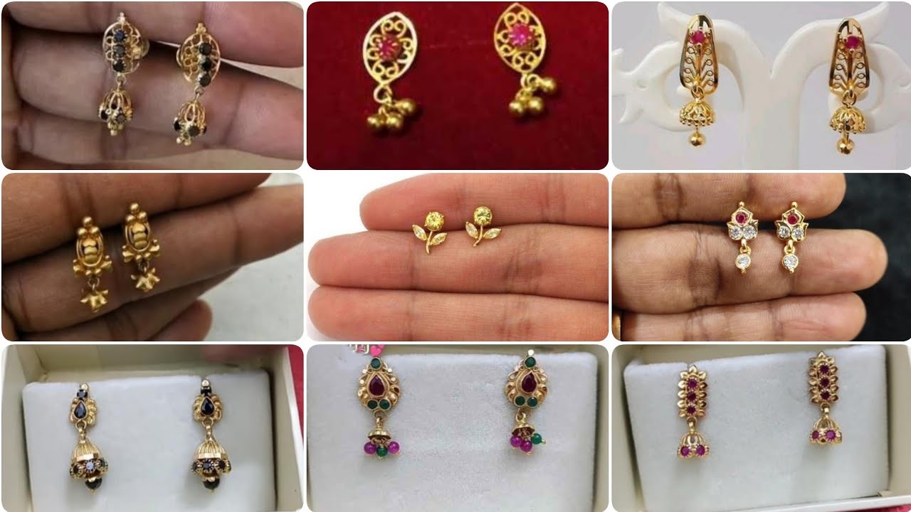 2-3.grams daily wear earrings designs//gold daily wear buttas earrings//stud earrings design.