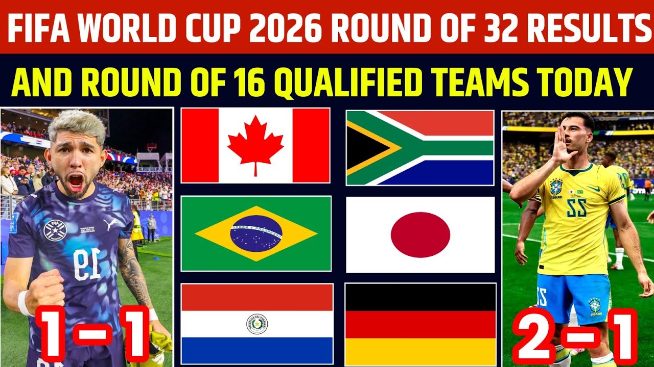 FIFA WORLD CUP 2026 ROUND OF 32 MATCH LATEST RESULT & ROUND OF 16 QUALIFIED TEAMS TODAY 29 JUNE 2026