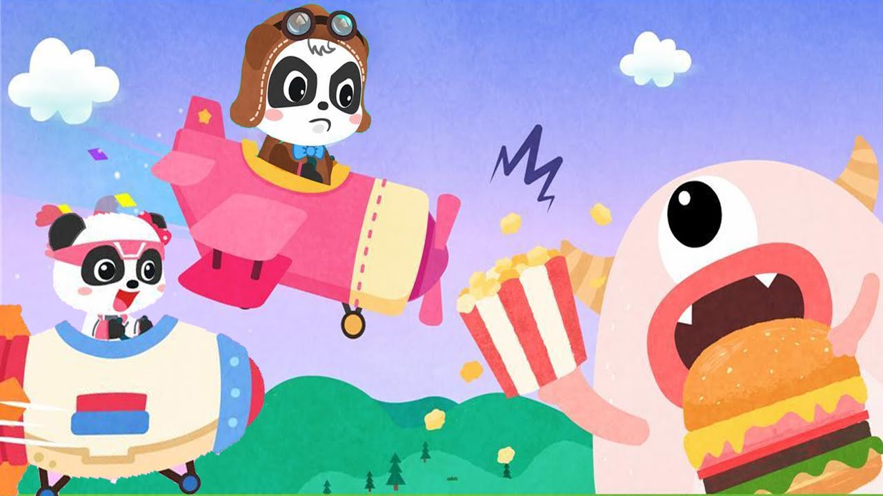 Baby Panda Pilot Rescue Team Cartoon Game - Help and Save Friends from Big Boss - Babybus Game Video