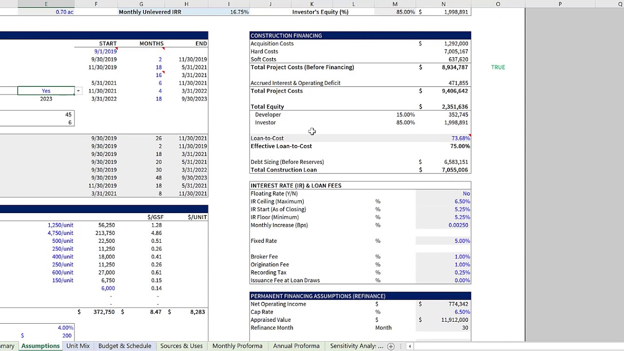 Multifamily Modeling: Apartment Development Model