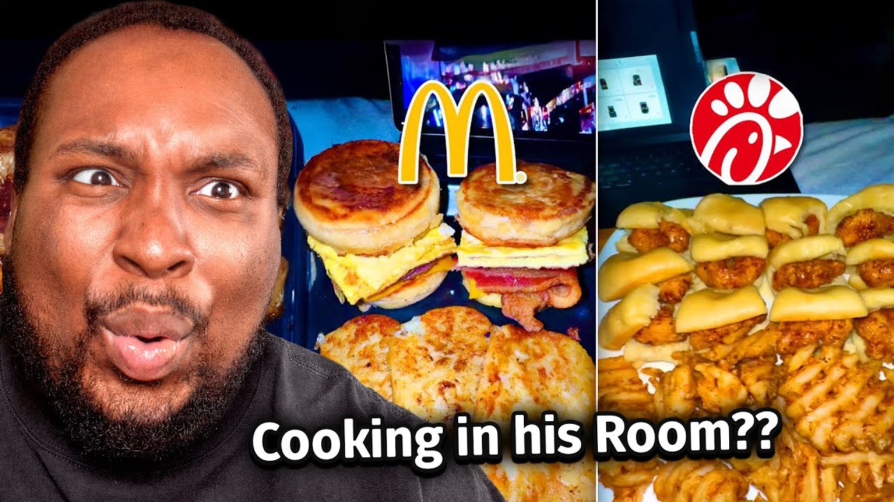 He’s Cooking Full FAST FOOD Meals in his Room…