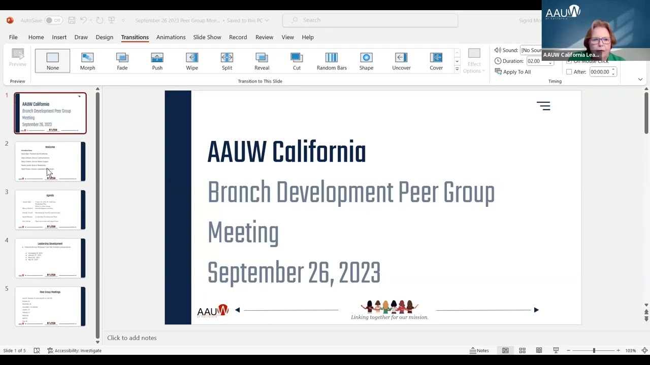 Branch Development Peer Group Meeting - September 26, 2023