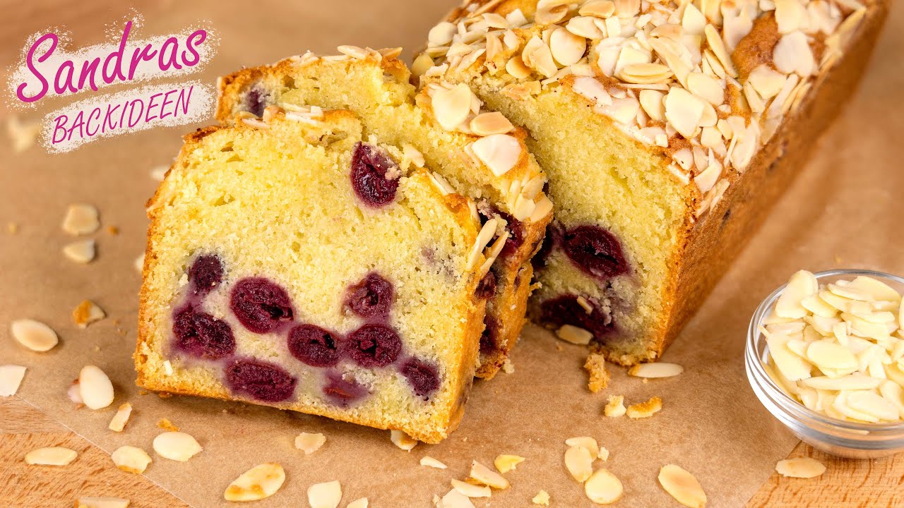 Kirschkuchen mit Mandeln – in 10 Min. fertig | Rezept für Kastenform